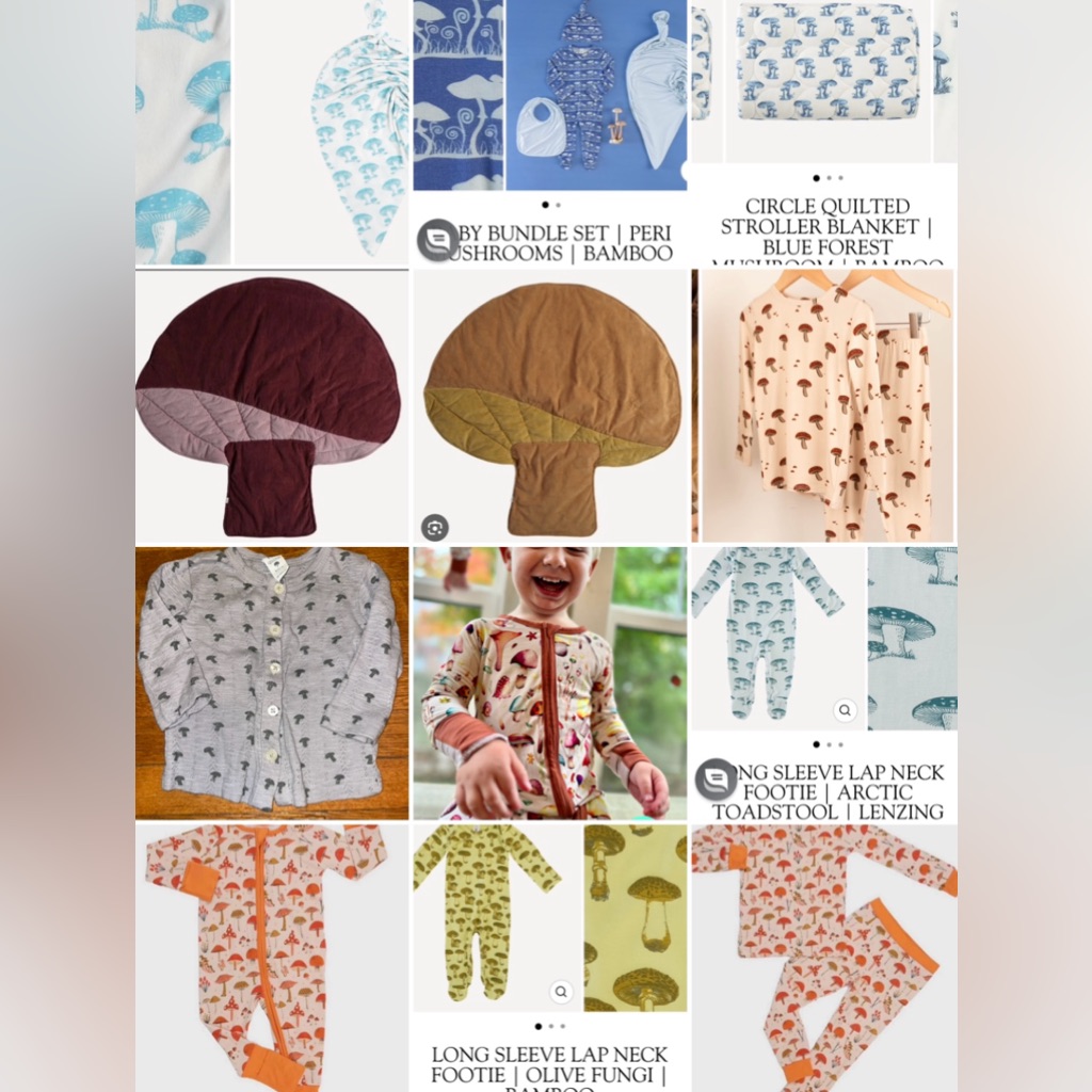 31 Pc Gn Mushroom Baby Toddler Bundle Collection Bamboo Organic Cotton Modal